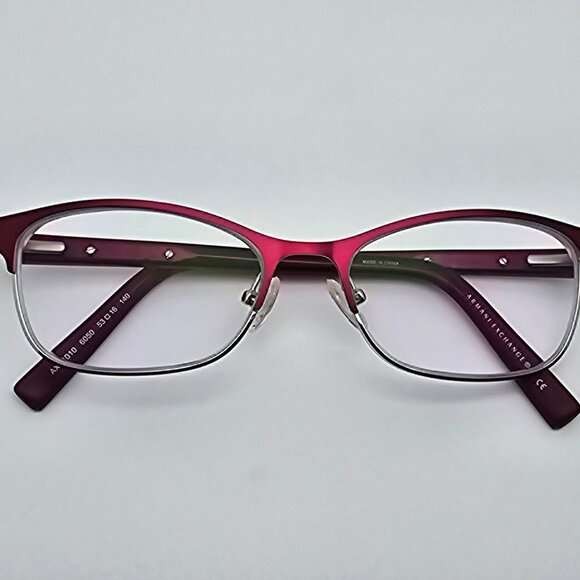 *SOLD* Armani Exchange AX1010 6050 Satin Berry Jam Silver Eyeglasses Frame - Picture 10 of 12